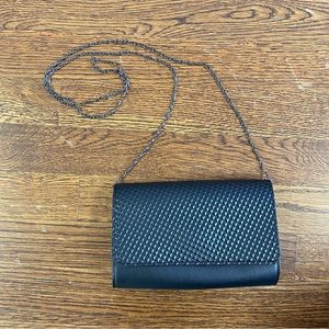 Vintage Neiman Marcus leather clutch with Shoulder chain New